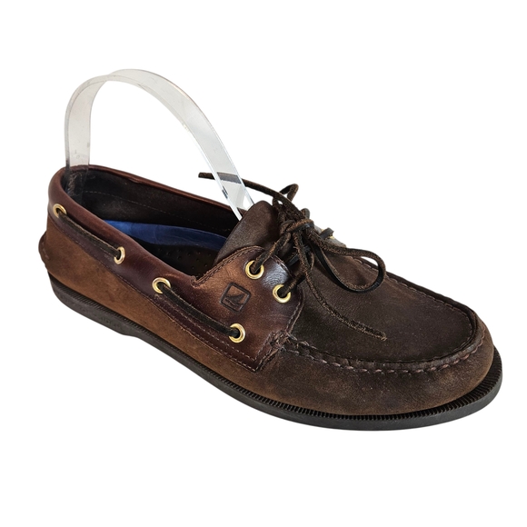 Sperry Top-Sider Original Boat Shoes Mens 9.5 Brown Leather Deck Loafers